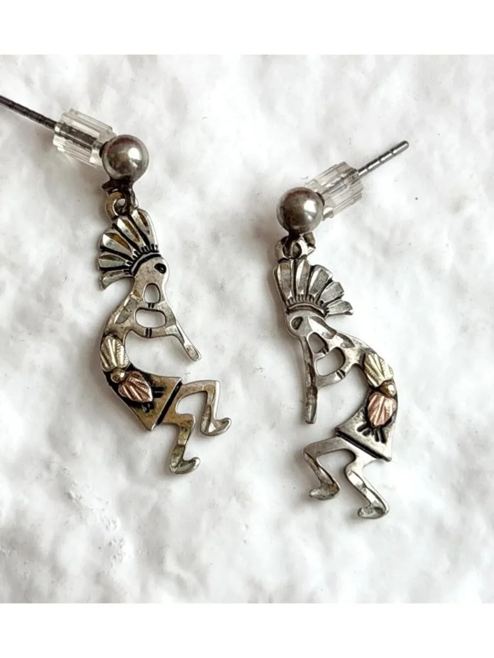 Wheeler Manufacturing SW Kokopelli Deity Vintage Sterling Silver 925 Earrings
